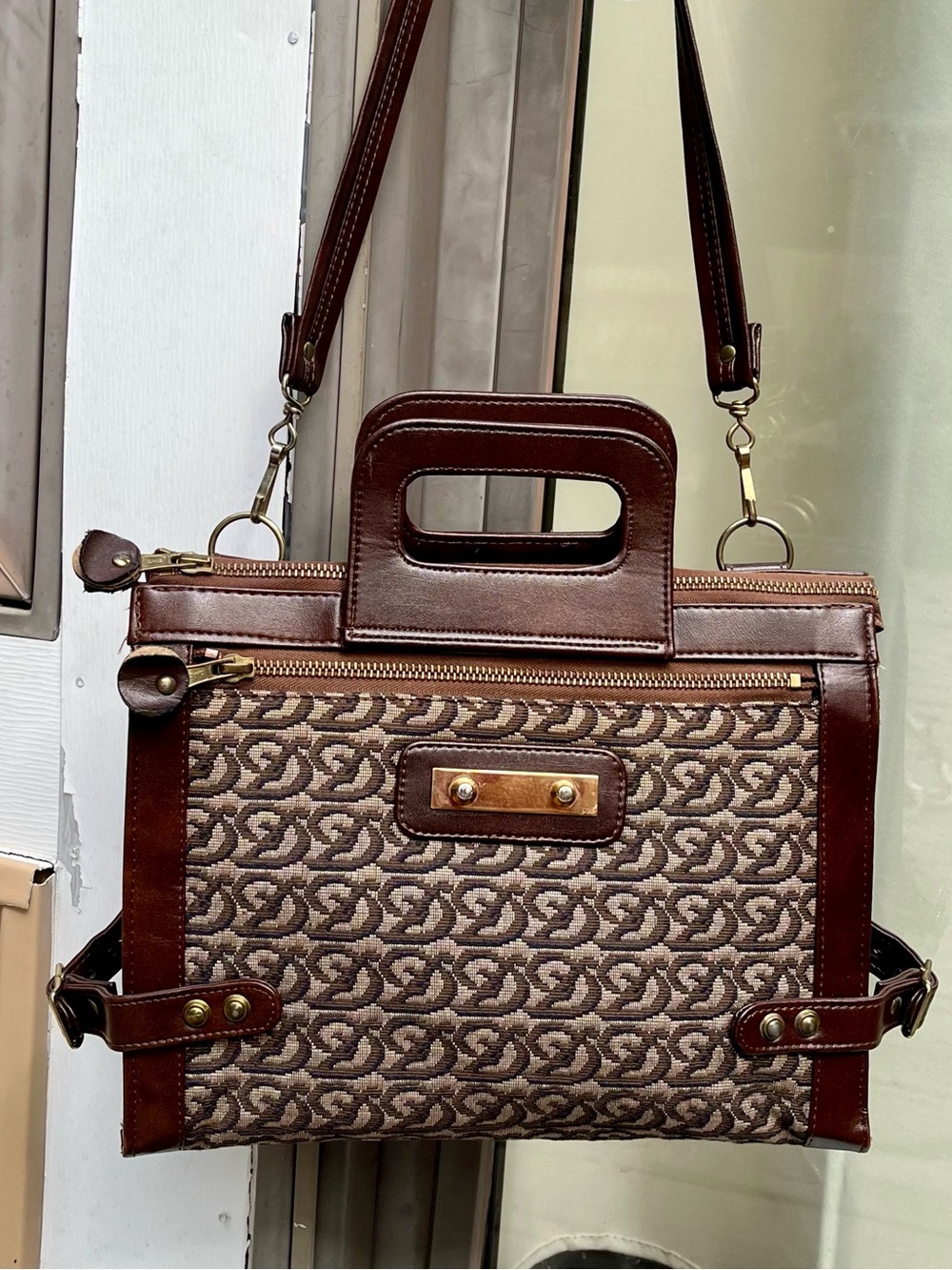 Vintage Dofan of France structured bag brown leather